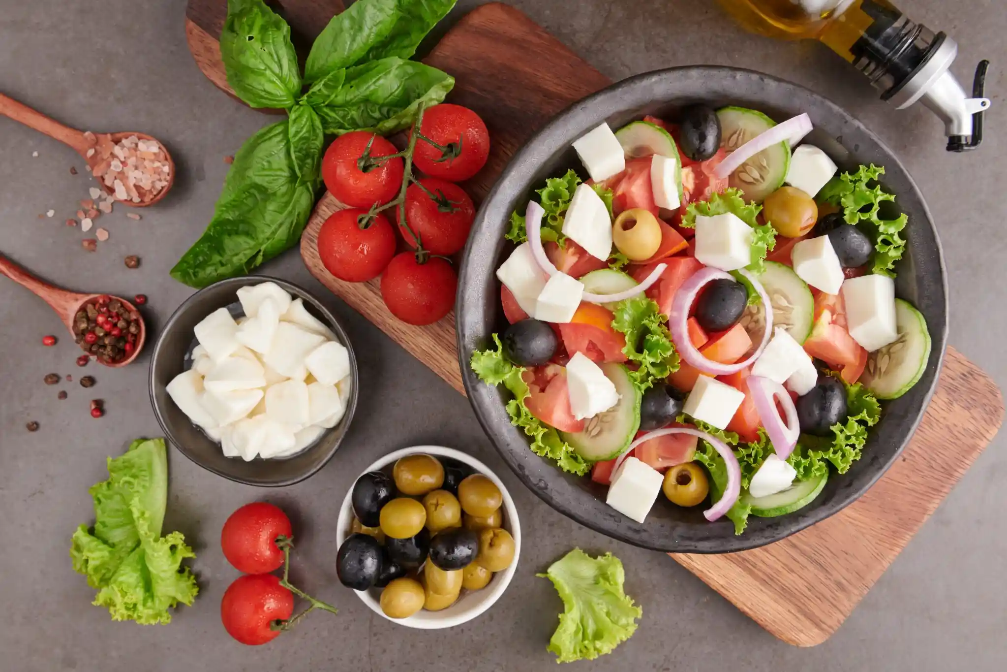 Healthy Mediterranean diet plate