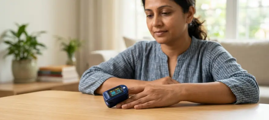 Pulse rate measurement in oximeter device