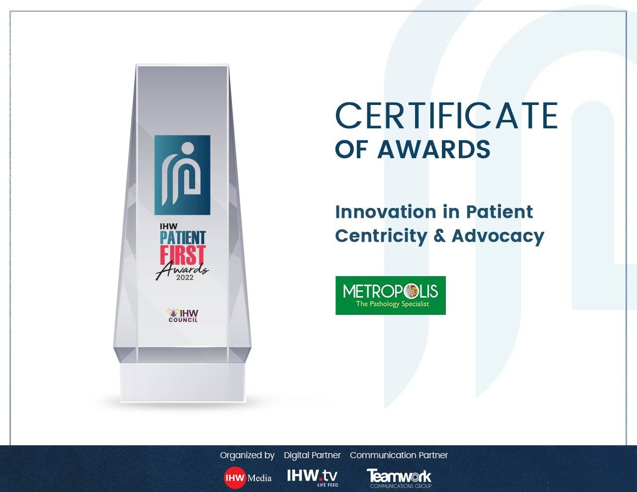‘Innovation in Patient Centricity and Advocacy’ Award for ‘PREGASCREEN.’